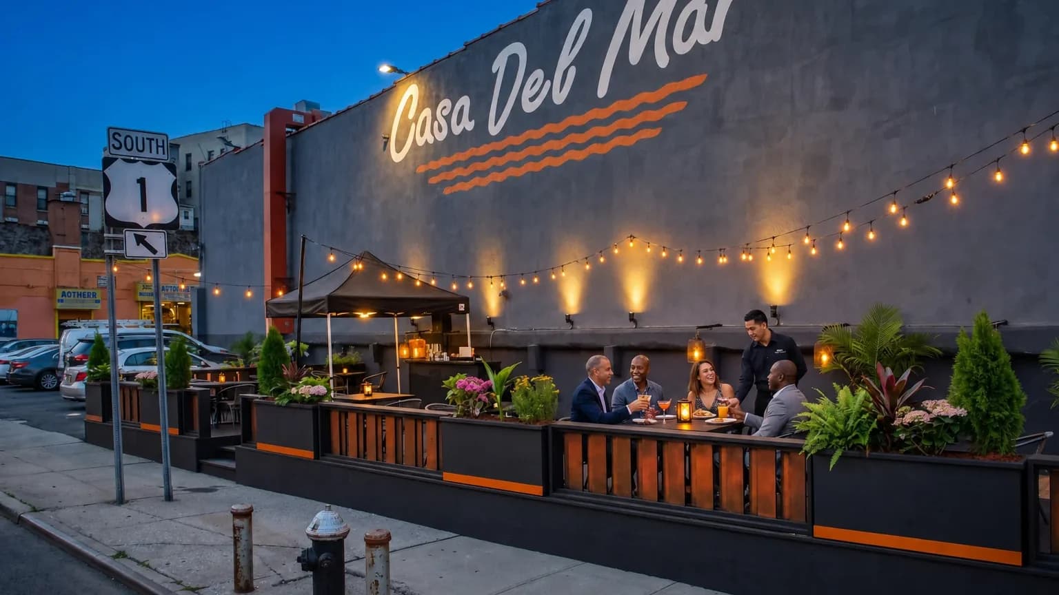 Casa Del Mar outdoor patio in the Bronx