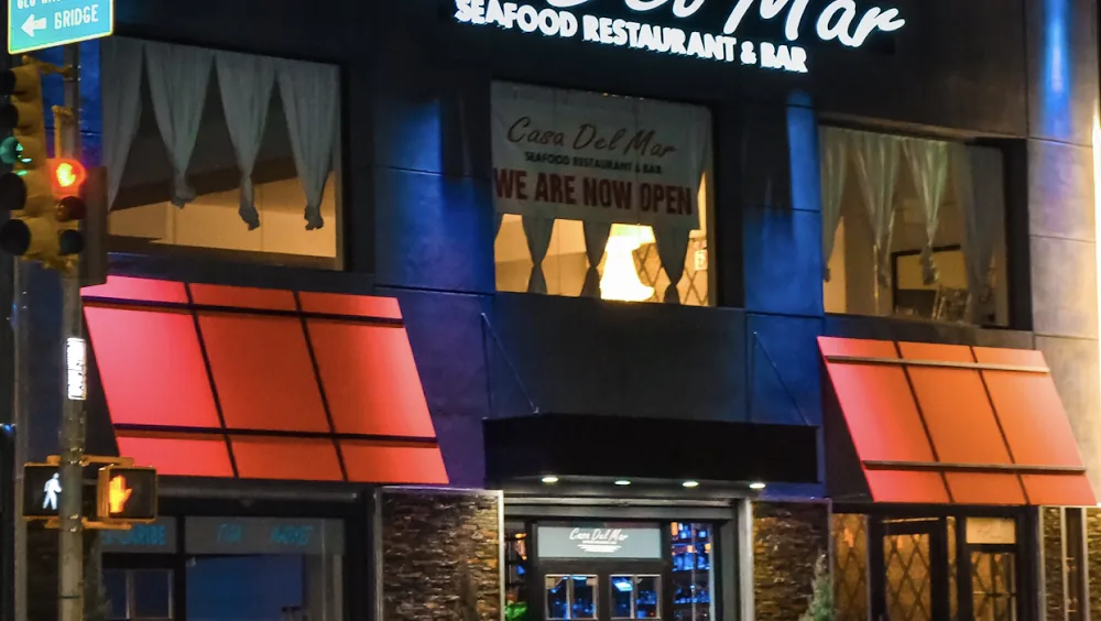 Casa Del Mar building at night